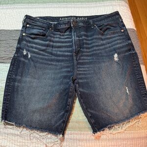 American Eagle Outfitters Blue Distressed Jean Shorts